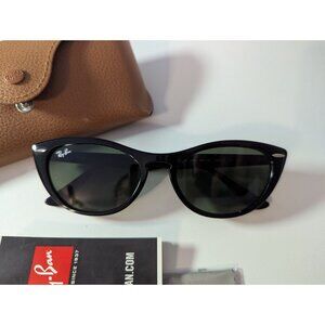 RAY-BAN NINA Cat Eye Sunglasses Black Frames Y2K Luxury Retro